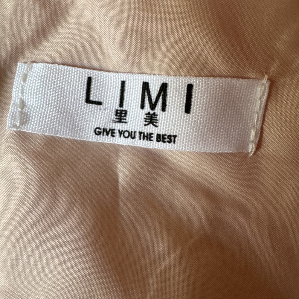 LIMI Give You The Best Pink Peach Lined Dress‎ Korea Textured Poly Skirt Party - Picture 9 of 9